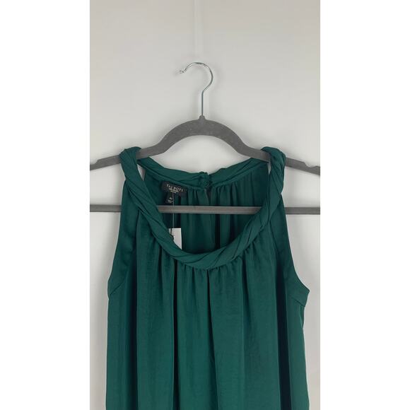 Talbots Emerald Green Rope Neck Mini Cocktail Dress Womens 4 Petite Sleeveless - Picture 2 of 9